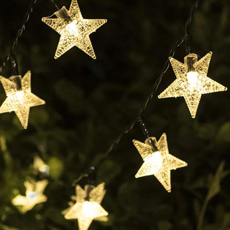 Guirlandes Solaires Étoiles Brillantes LED