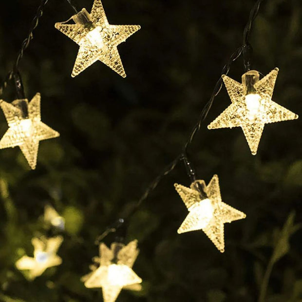 Guirlandes Solaires Étoiles Brillantes LED