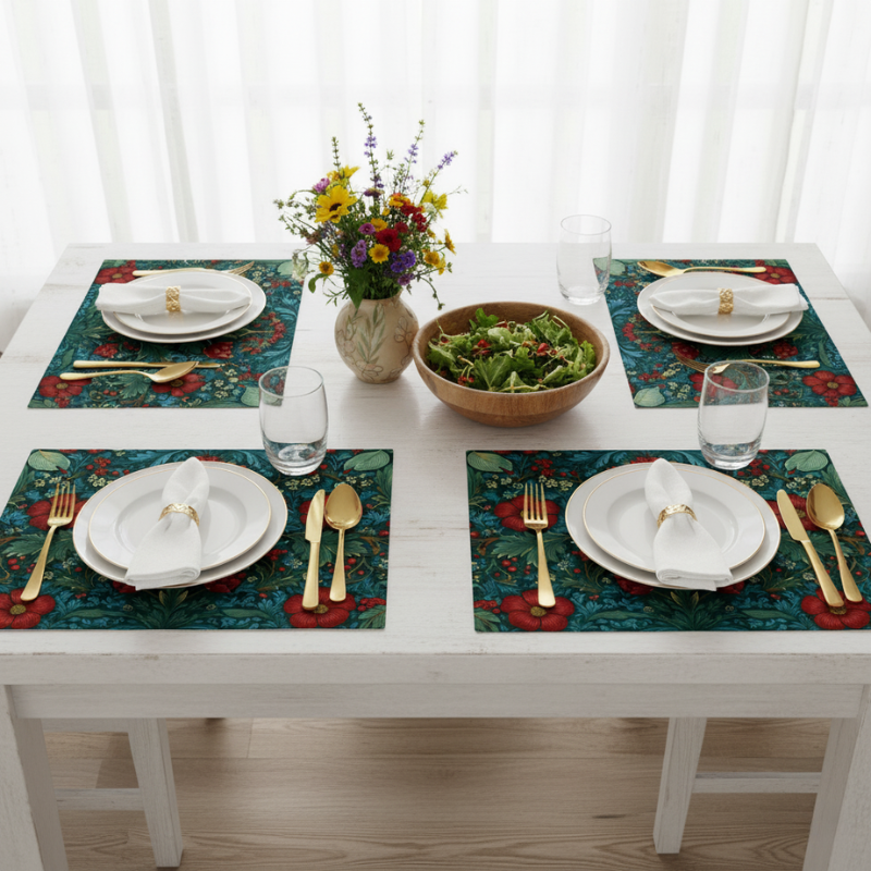 Set De Table Bohème Chic Avec Motifs Fleuris