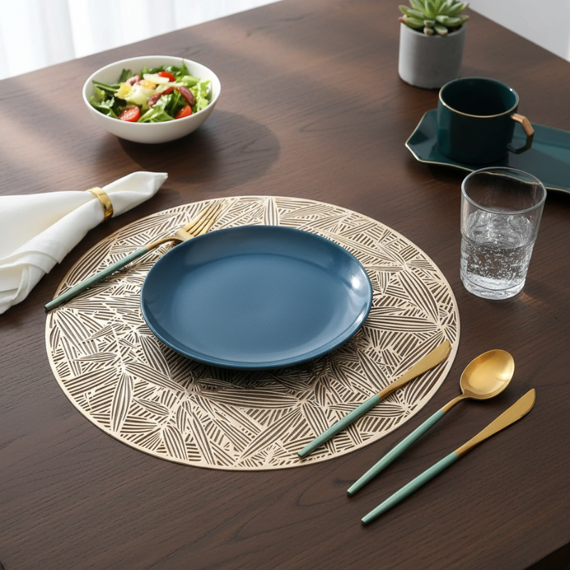 Set De Table Vinyle Motif Bambou Élégant