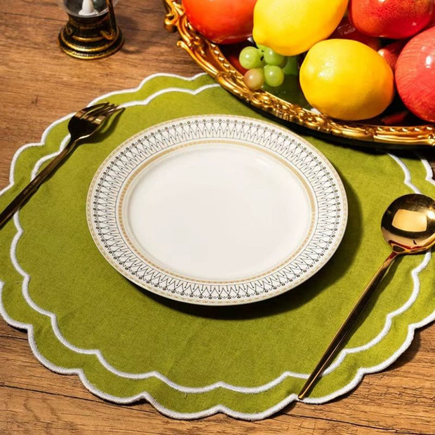 Set De Table En Coton Brodé Chic Et Élégant 10 Pièces