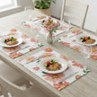 Set De Table En Lin Motif Fleurs Champêtres Tons Rosés
