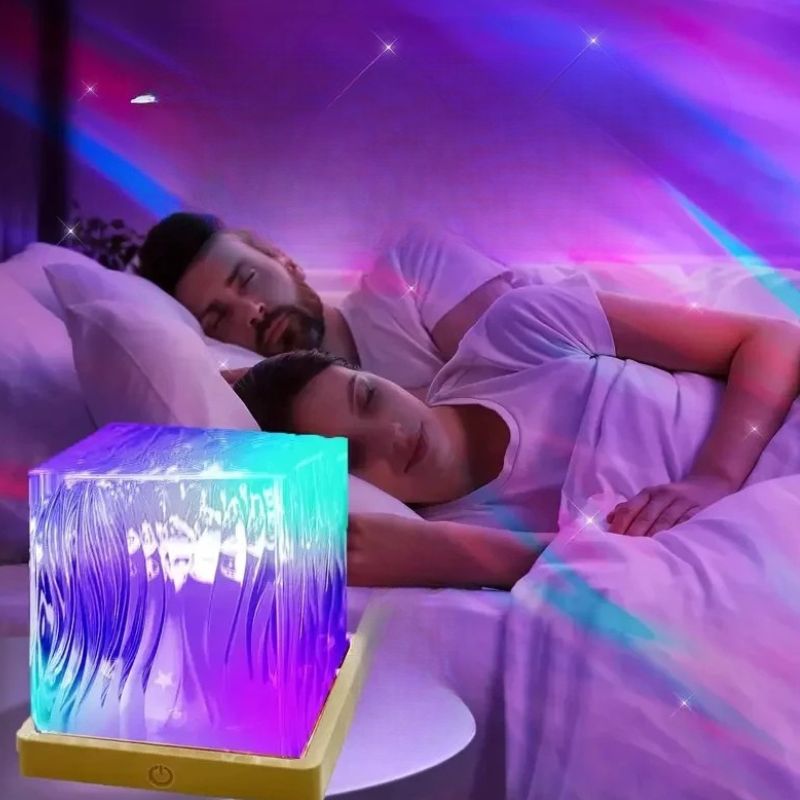 Éclairage de Soirée Lampe Cristal à Effet Aurore Boréale