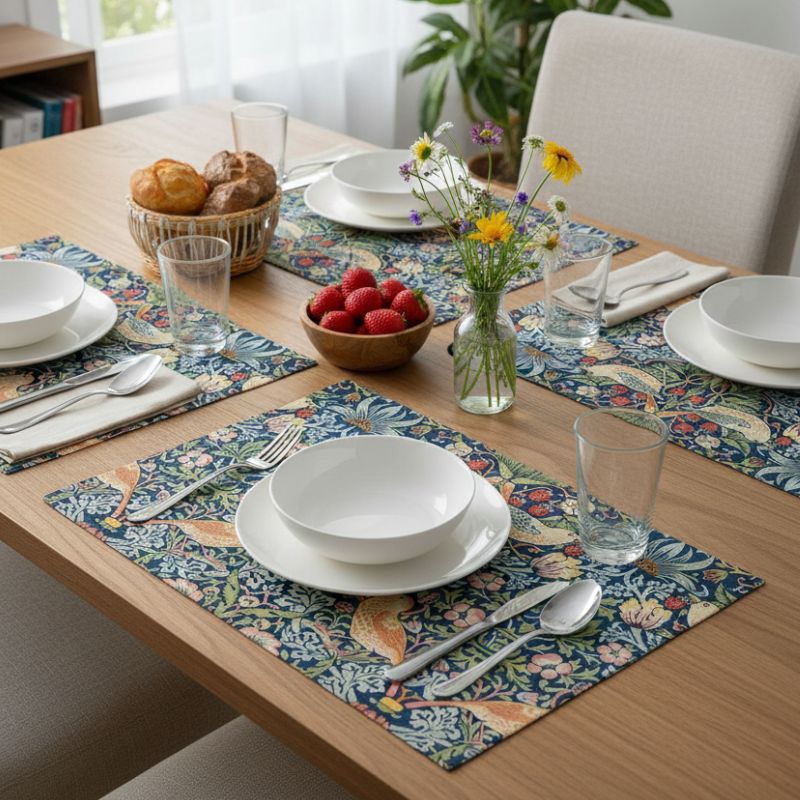Set De Table En Lin Décoratif Inspiration Botanique Classique