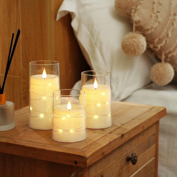 Bougies LED Rechargeables Avec Télécommande Lot de 3