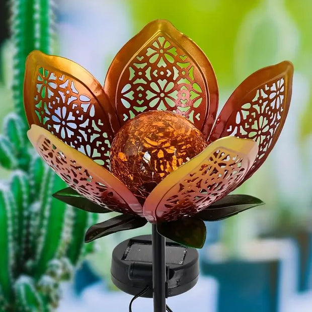 Luminaires Solaires Décoratifs Fleur de Lotus en Fer