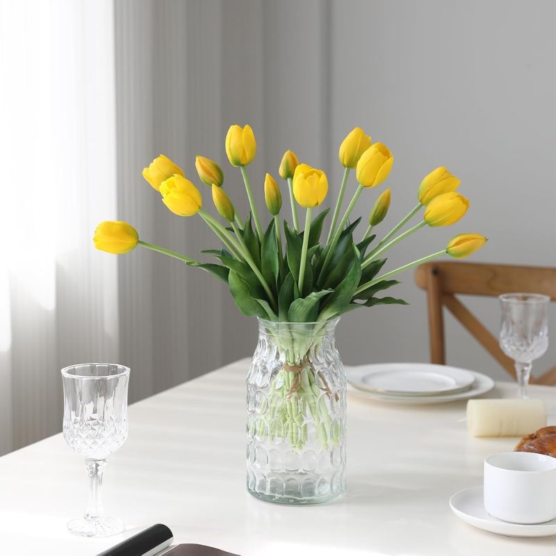 Fleur Artificielle Jaune Tulipes Style Minimaliste