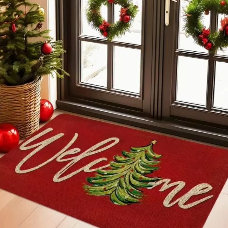 Décorations de Noël Tapis de Porte Sapin