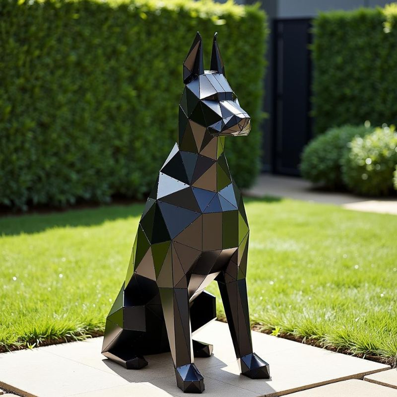 Sculpture Papier Doberman 3D