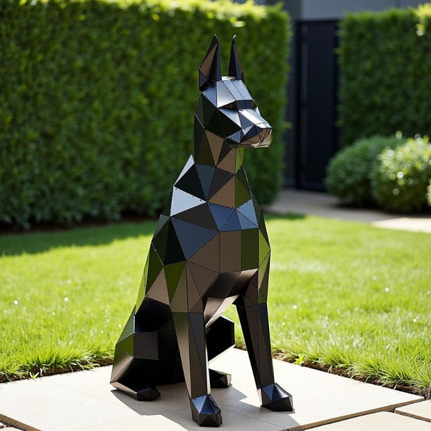 Sculpture Papier Doberman 3D