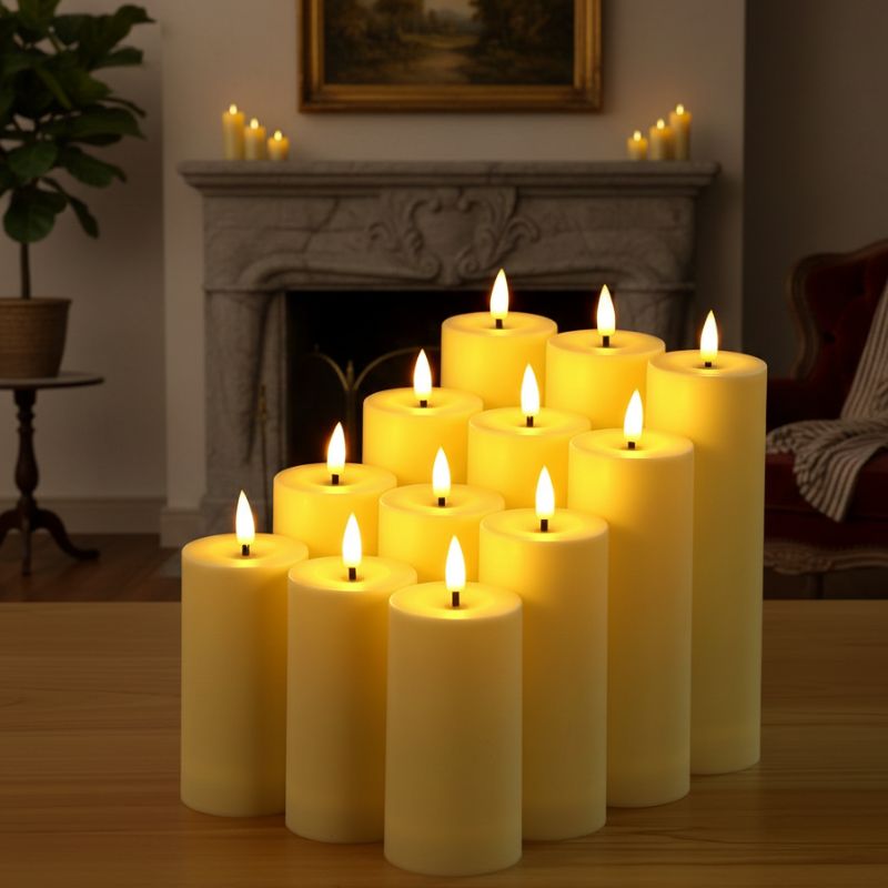 Bougie LED Flamme Chaleureuse Lot de 12