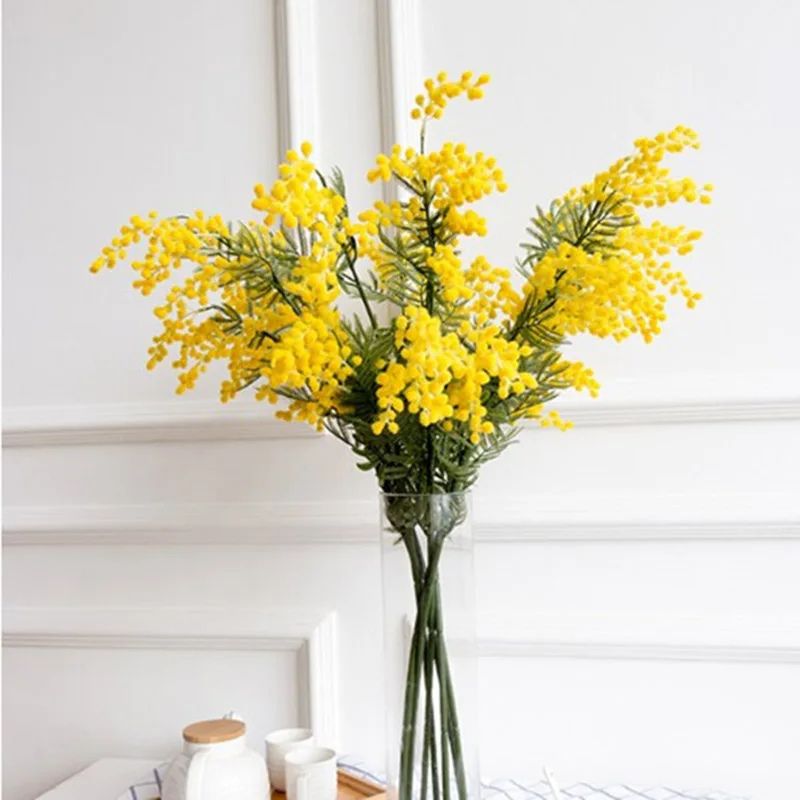 Fleur Artificielle Branche Mimosa Jaune