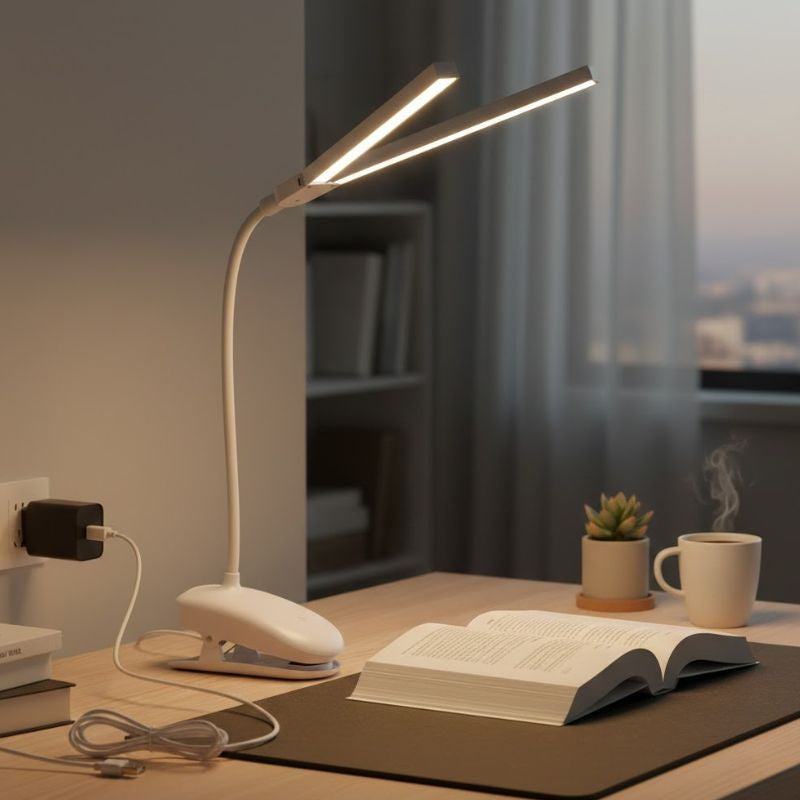 Lampe De Table LED Double Tête À Pinc