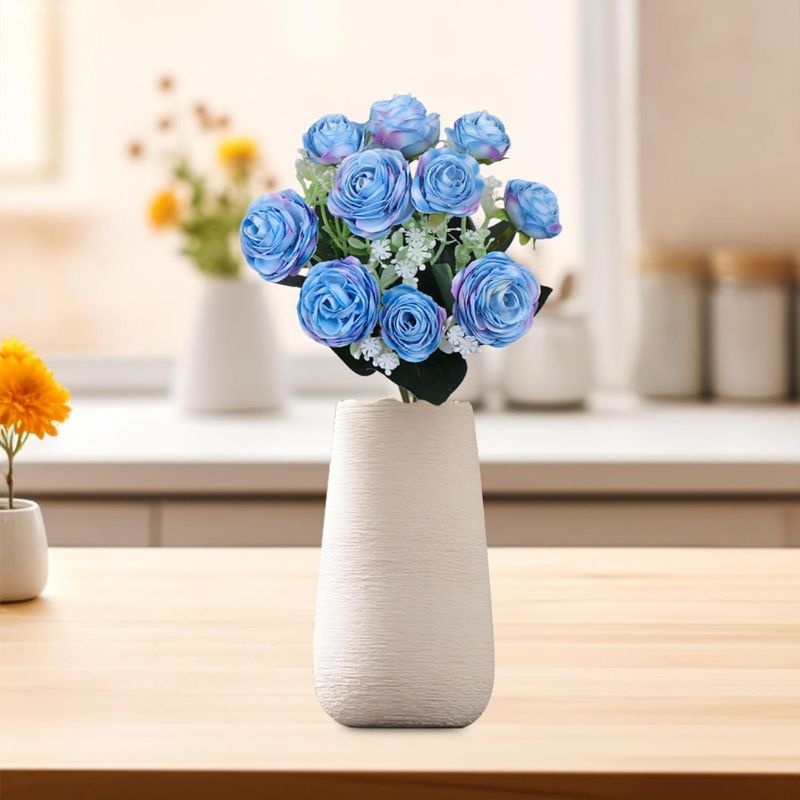 Fleur Artificielle Bleu Bouquet Roses Dégradées