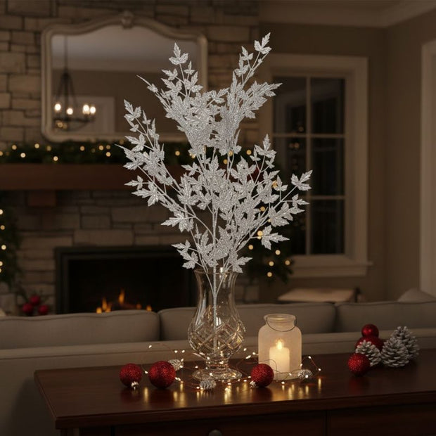 Fleur Artificielle Gris Avec Branches Élégantes