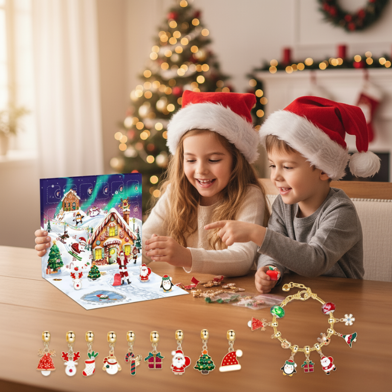 Calendrier De L’Avent Original 24 Pièces avec Accessoires De Noël Surprise