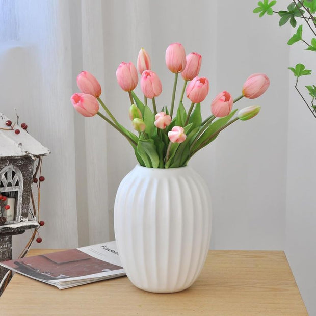 Fleur Artificielle Rose En Bouquet De Tulipes