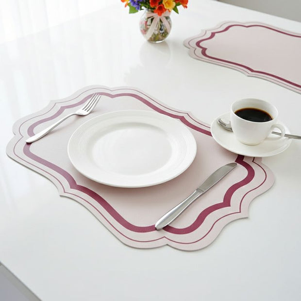 Set De Table Cuir avec Bord Ondulé
