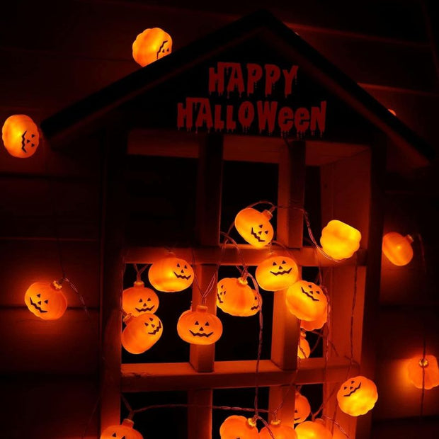 Citrouilles Halloween Guirlande Lumineuse LED Effrayantes