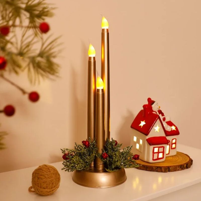 Bougie Led Avec Flamme Vacillante Lot de 3 Pièces