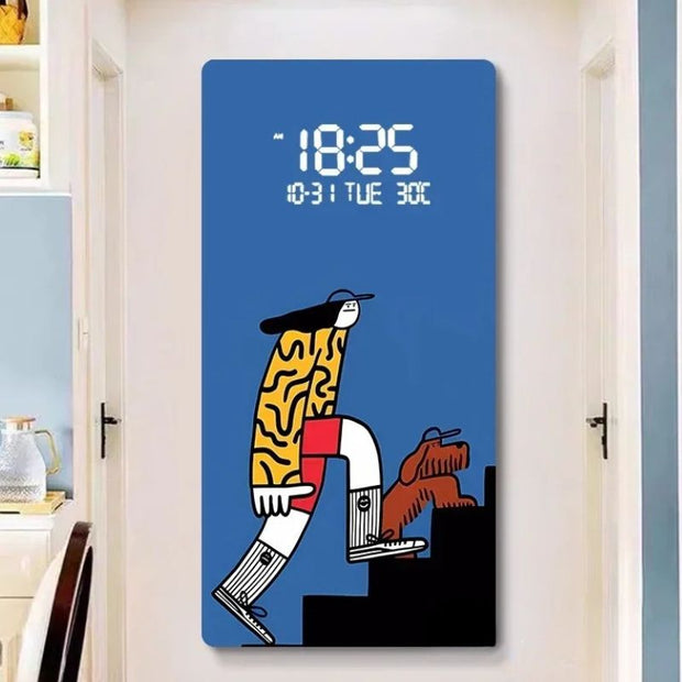 Horloge Numérique Murale LED Décorative Style Minimaliste