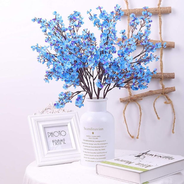 Fleur Artificielle Bleu avec Branche Fleurs Subtiles