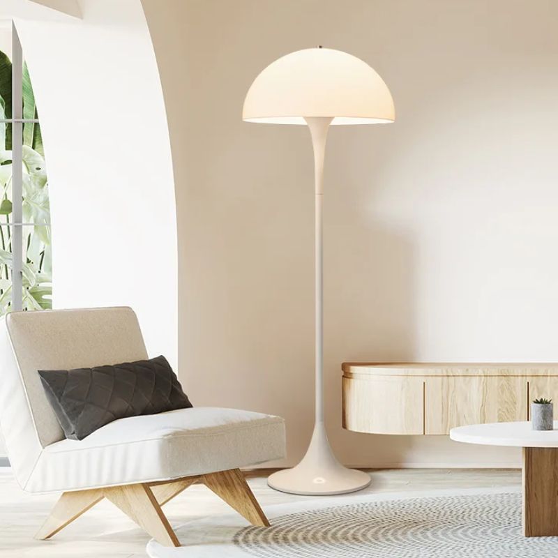 Lampadaire Champignon Blanc Design Danois