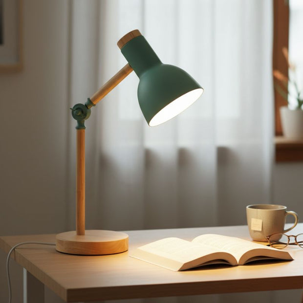 Lampe À Poser Champignon En Bois Et Métal Design Scandinave
