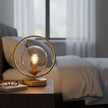 Lampe De Table Design En Métal Avec Globe En Verre