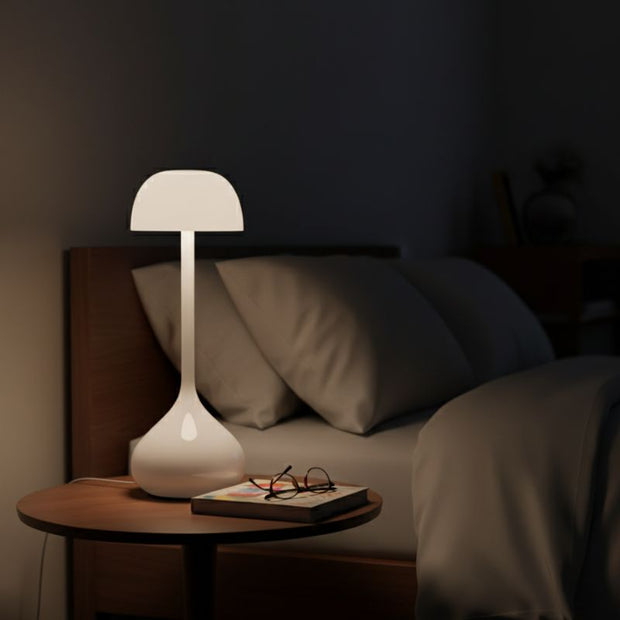 Lampe Champignon Blanche Brillante Style Chic
