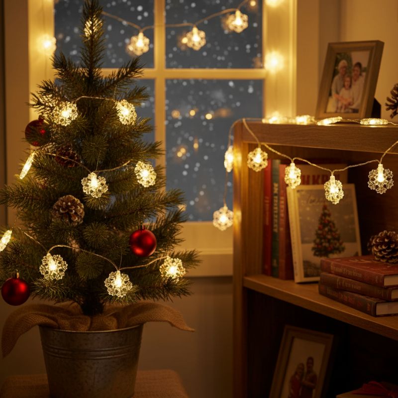 Guirlandes de Noël LED Flocons de Neige