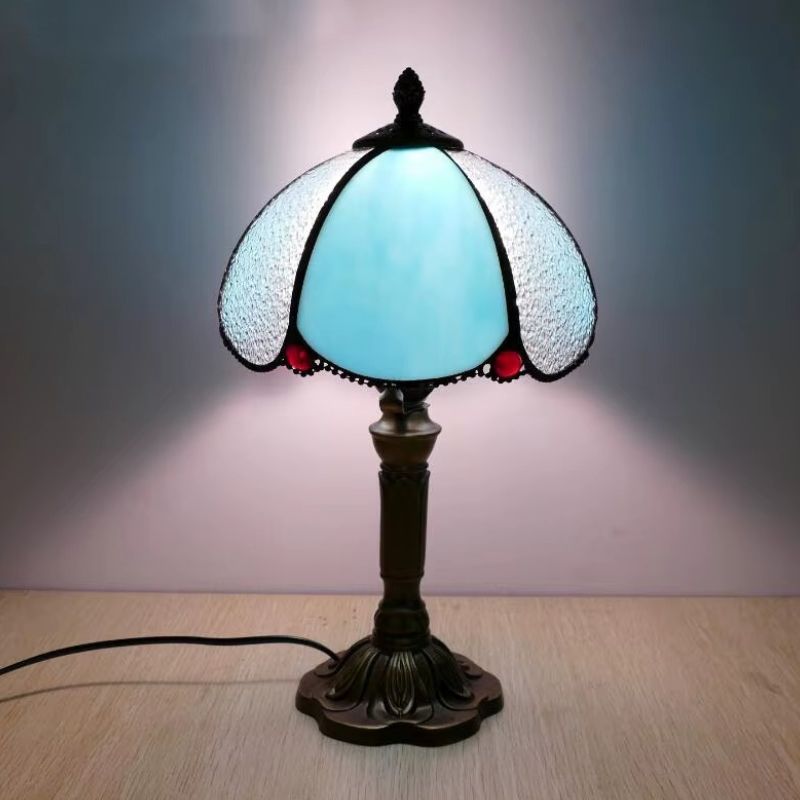 Lampe Champignon Gallé Bleue