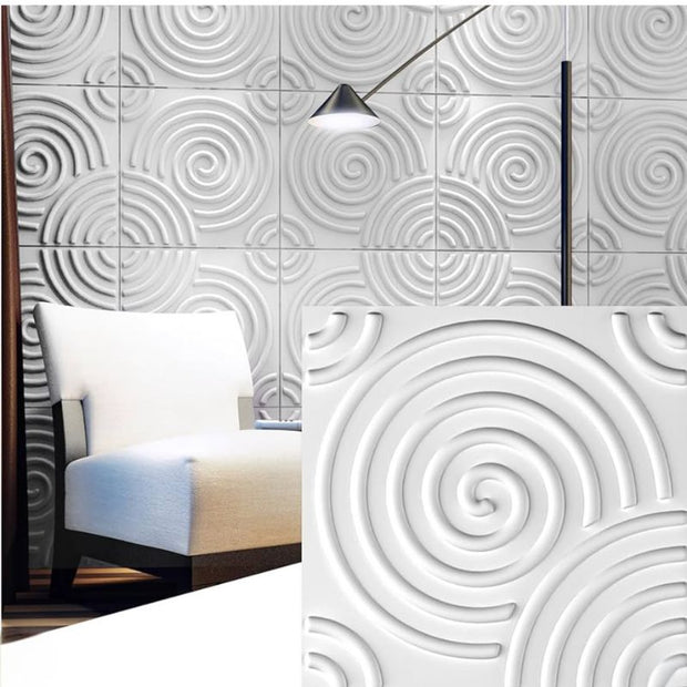 Panneau Mural Décoratif 3D Avec Motif Spirale 12 Pièces