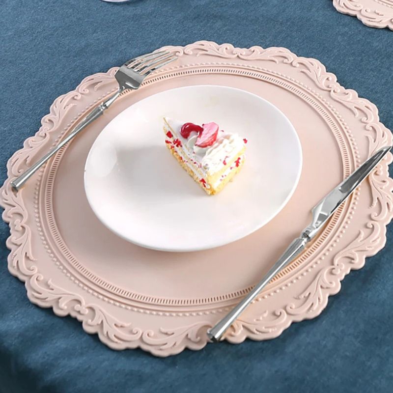 Set De Table Silicone Gaufré Rond Style Nordique Chic