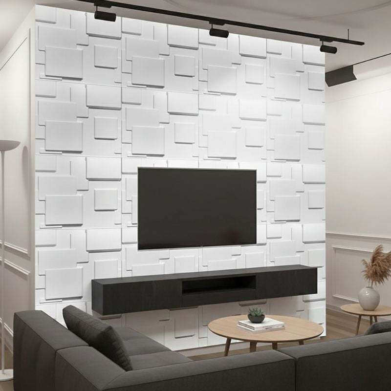 Panneau Mural Acoustique Blanc Absorption Sonore Lot de 12 Pièces