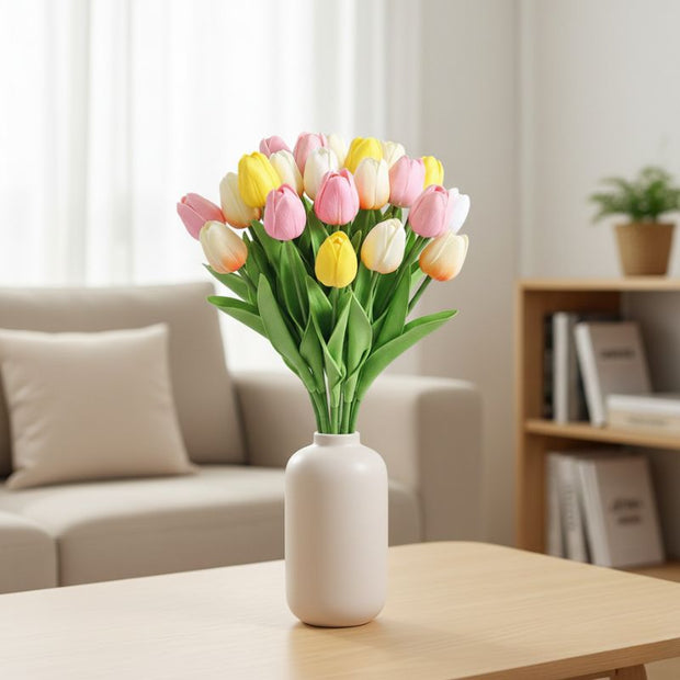 Fleur Artificielle Multicolore En Bouquet De Tulipes