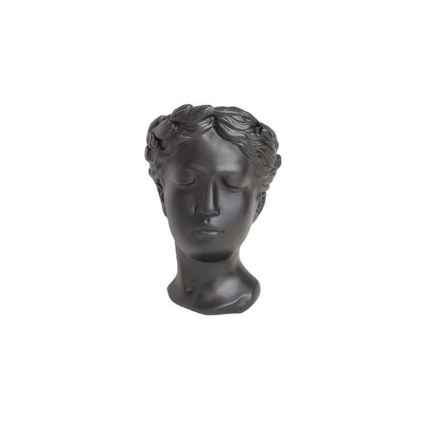 Vase Grec en Céramique avec Tête de Déesse