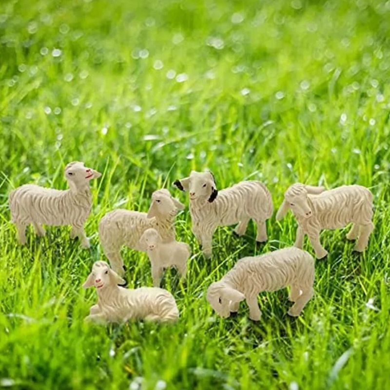 Décoration de Noël Figurines de Moutons Miniatures