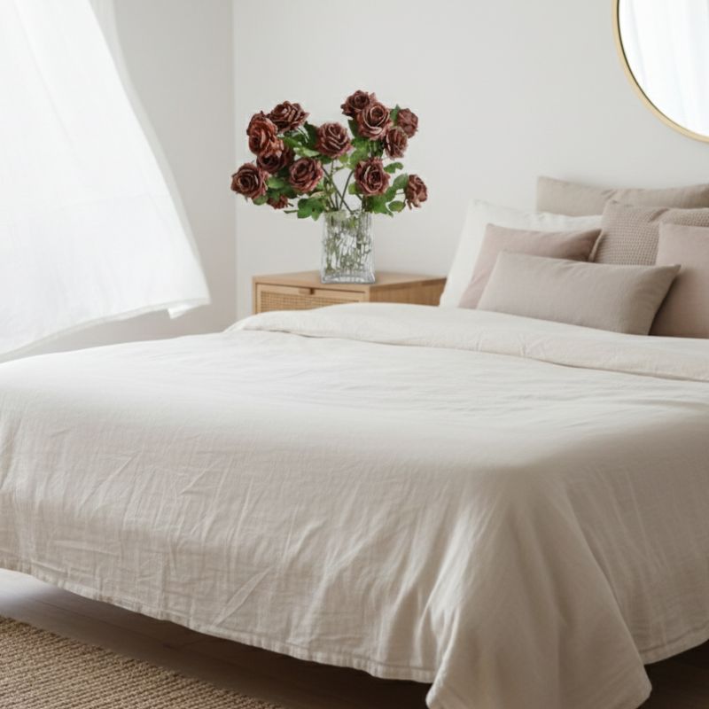 Fleur Artificielle Marron En Roses Multiples