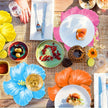 Set De Table Jetable Hawaïen Avec Fleurs D’Hibiscus Lot de 24 Pièces