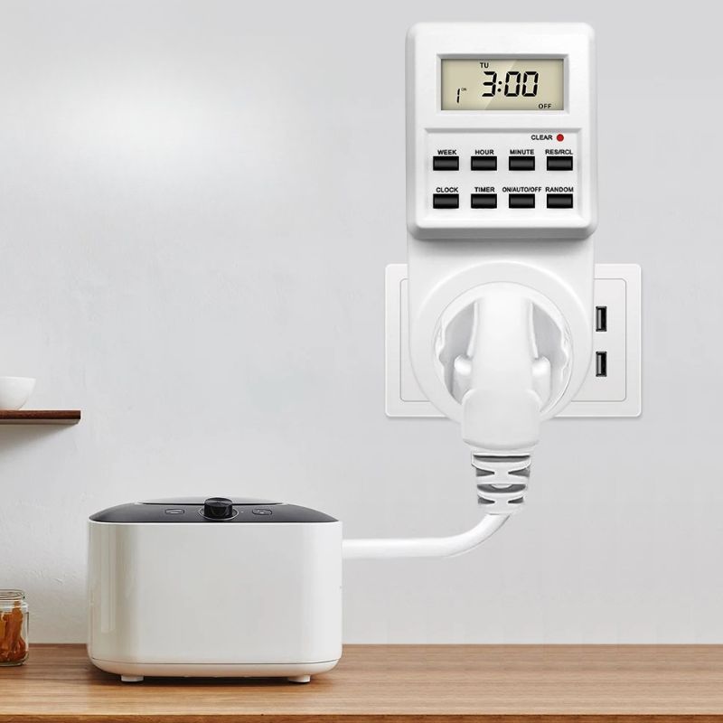 Programmateur De Prise Digitale Avec Écran LCD Et Boutons De Contrôle