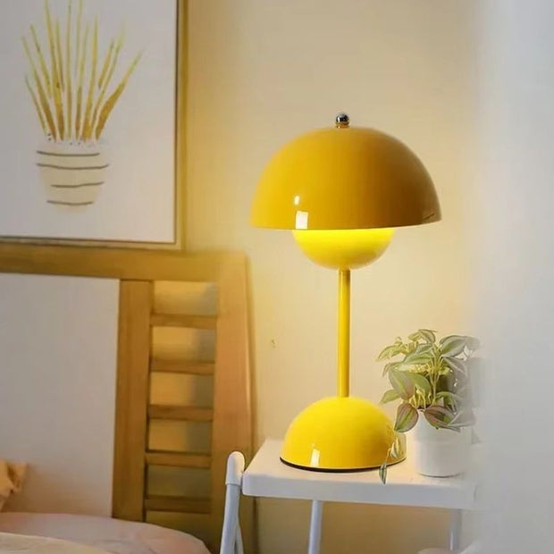 Lampe Champignon Vintage Jaune Design Scandinave