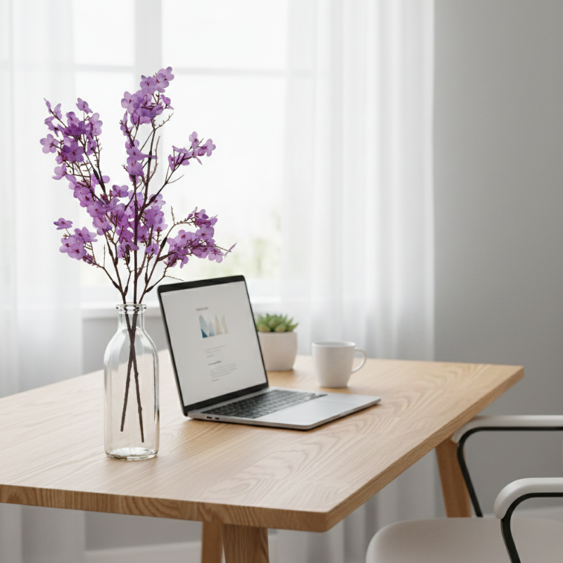 Fleur Artificielle Violet Avec Ramifications Fines Et Aspect Naturel