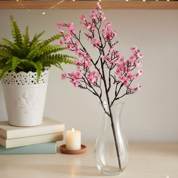 Fleur Artificielle Rose En Branche Ornementale