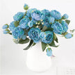 Fleur Artificielle Bleu Bouquet Décoratif Avec Roses Compactes