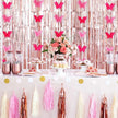 Guirlandes pour Anniversaire Papillon Rose 3D Lot de 4