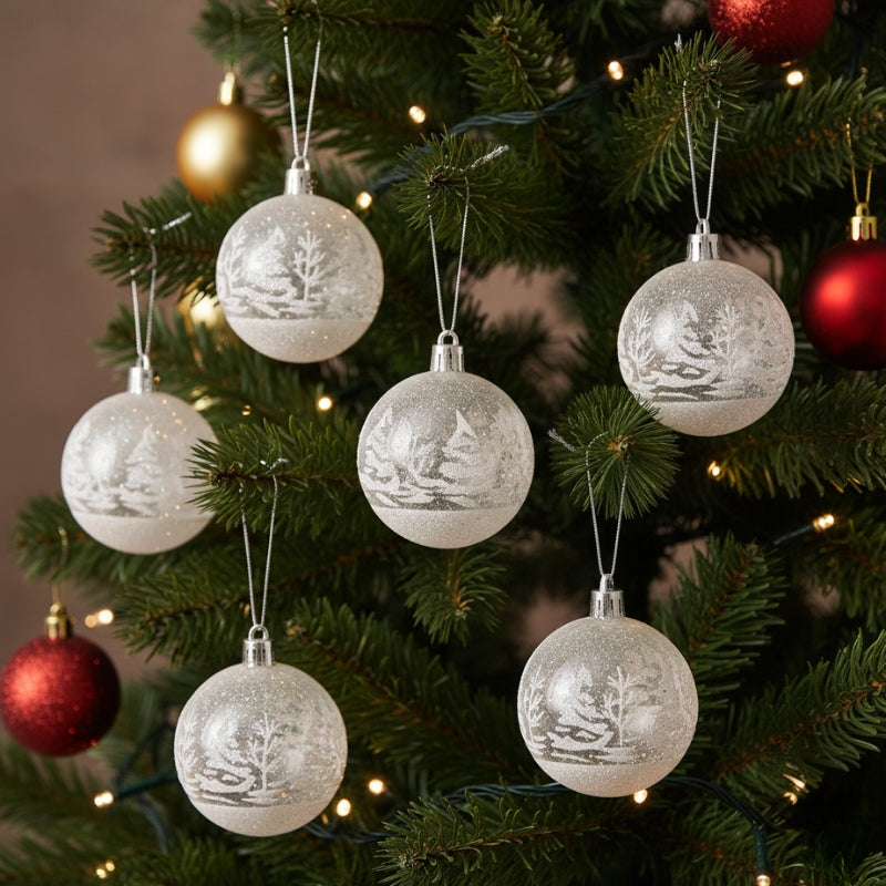 Décorations de Noël Boules Sapin Pailletées