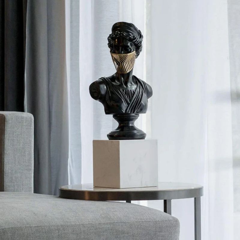 Sculpture David Moderne Avec Masque Artistique