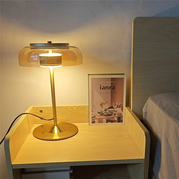 Lampe Champignon Dorée Design Moderne