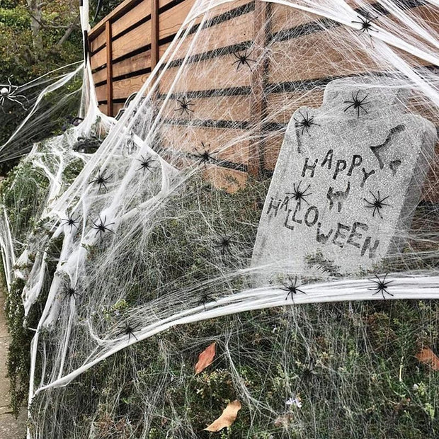 Décorations Halloween Toile d’Araignée Élastique Effrayante